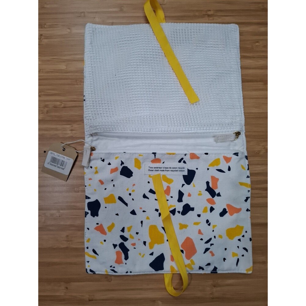 L'Occitane White Terrazzo Travel Folio Pouch NEW NWT